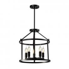  LIT6232BK - 15" 5X60W Pendant in Black Finish