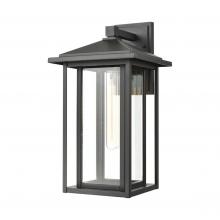  LIT63190BK-CL - 15" Aluminium + Iron 1x60W Outdoor/Indoor Wall Light With Clear Glass