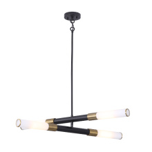 Lit Up Lighting LIT6835SN+BK-OP - Jasper Pendant Black Finish with Opal Glass