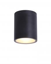  LIT7806 BK - 5 1X60W E26 aluminum round flush mount with cast aluminium in black finish