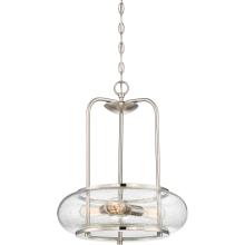  TRG1816BN - Trilogy Brushed Nickel w/ Clear Seedy Glass 3Lt Pendant