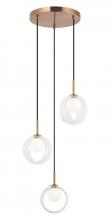 Matteo Lighting C60603AGCL - 1 LT "Delcia" Ø14.17" Aged Gold + CL Glass Multi-Pendant