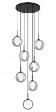 Matteo Lighting C60607BKSM - 1 LT "Delcia" Ø20.08" BK + SM Glass Multi-Pendant