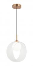 Matteo Lighting C60611AGCL - 1 LT "Delcia" D11.02" Aged Gold + CL Glass Pendant