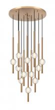 Matteo Lighting C68912AG - 12 LT 22" "Windchimer" Aged Gold Multi-Pendant