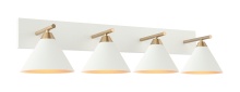 Matteo Lighting S10604WH - Bliss Aged Gold Brass + White Wall Sconce