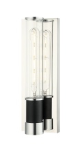 Matteo Lighting W61201MBCH - Tubo Matte Black + Chrome Wall Sconce