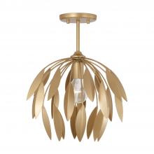 Capital Canada 351811GF - 1-Light Botanical Semi-Flush Pendant in Buffed Gold