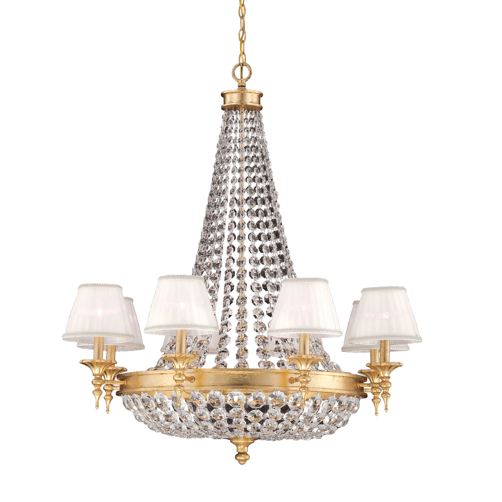 Pietra, 12Lt Chandelier, Gold