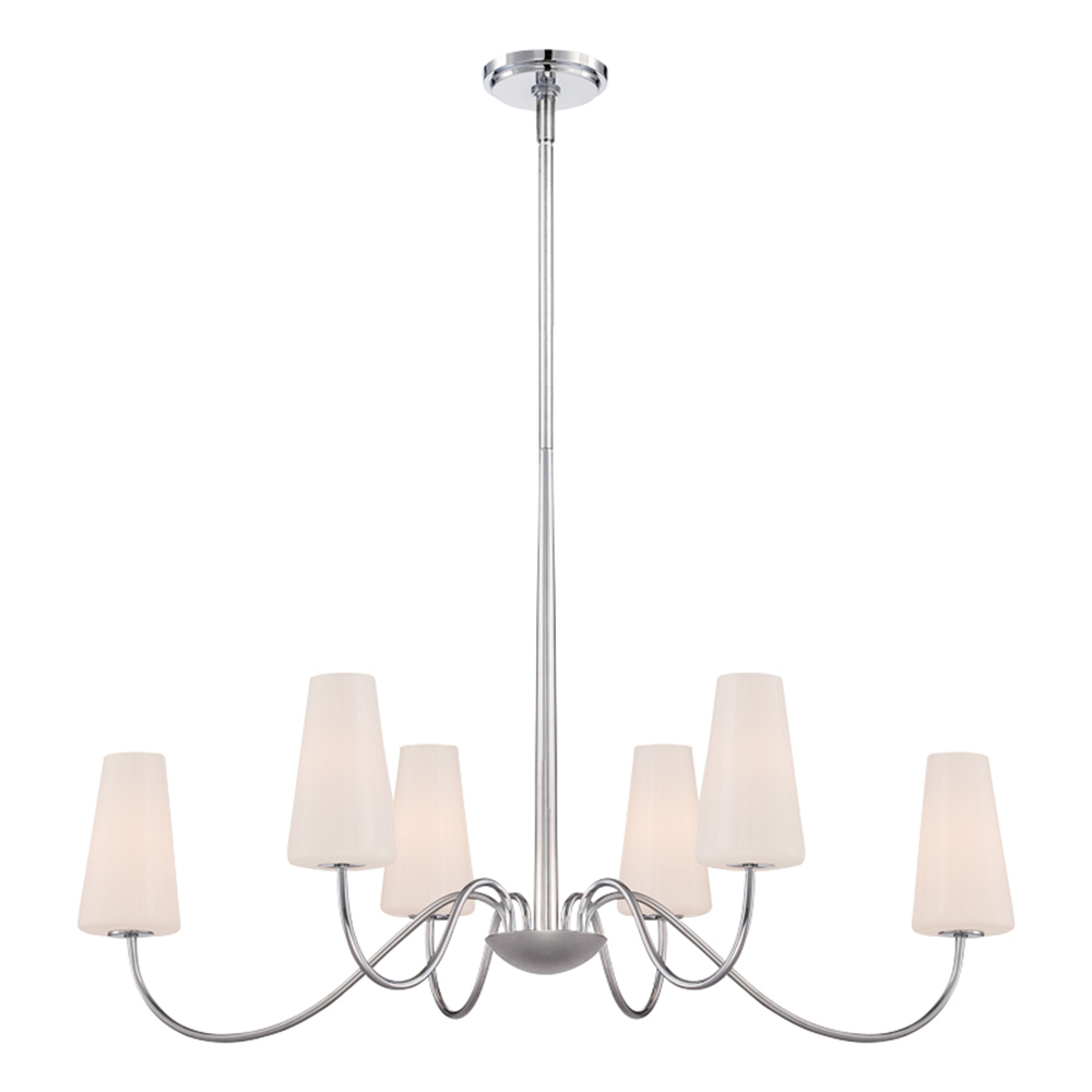 Enza, 6Lt Chandelier, Oval, Chrome