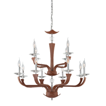  22807-021 - Pella, 12Lt Chandelier, Chrome/Brn