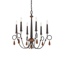  25591-019 - Corso, 6Lt Chandelier, Wood