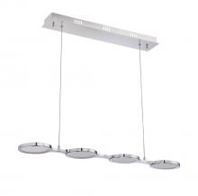  PF65-4LBR-CH - MILAN series 4 Light LED Bar in a Chrome finish with Clear Mesh diffusers