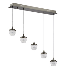  PF91-5LBR-BKS - ARIKA series 25 Watt Chrome Integrated LED 5-Light Pendant Bar