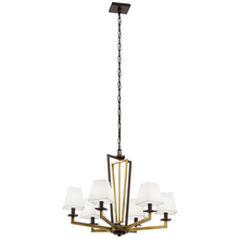  44022NBR - Dancar™ 28" 6 Light Chandelier Natural Brass