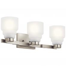  55012NI - Vionnet 24" 3 Light Vanity Light with Satin Etched Glass in Brushed Nickel