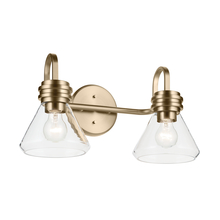  55154CPZCLR - Farum 19.25" 2-Light Vanity Light with Clear Glass in Champagne Bronze