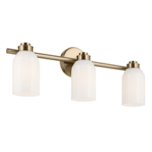  55202CPZ - Shae 24.25" 3-Light Vanity Light with White Opal Glass in Champagne Bronze