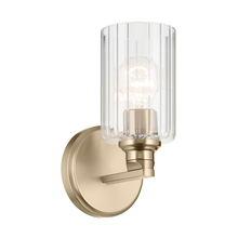  55224CPZFLU - Gioe 9.5" 1-Light Wall Sconce with Clear Fluted Glass in Champagne Bronze