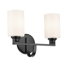  55225BK - Gioe 14.25" 2-Light Vanity Light with Opal Glass in Black