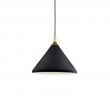  492814-BK/GD - Dorothy 14-in Black With Gold Detail 1 Light Pendant