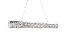  LP7842 - Linear LED Cylinder Pendant with Exquisite Diamond Cut Clear Crystals