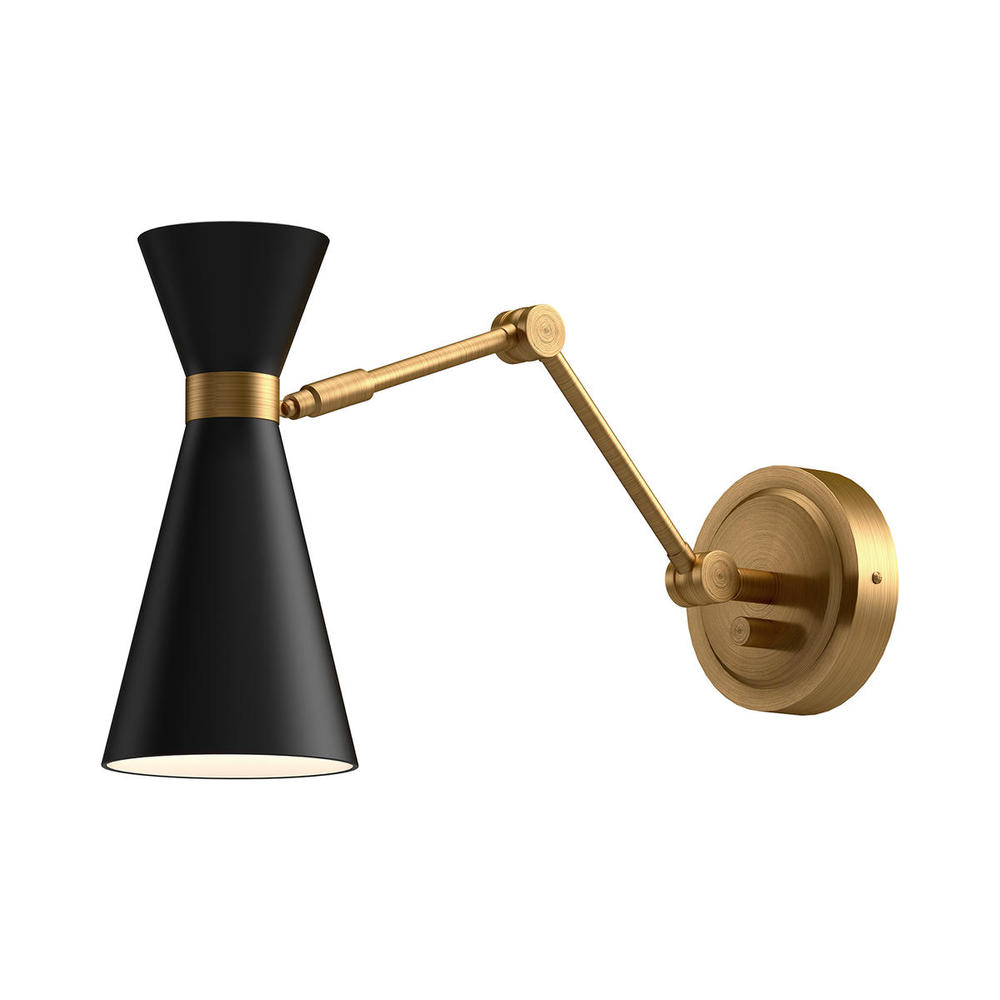 Blake 5-in Aged Gold/Matte Black 1 Light Wall/Vanity