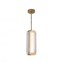  PD374316VBCR-UNV - Alai 16-in Vintage Brass/Ribbed Glass LED Pendant