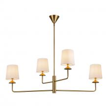  CH497445BGWL - Bridgette 45-in Brushed Gold/White Linen Socket Chandelier