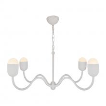  CH558439AWOP - Effie 39-in Antique White/Opal Glass Socket Chandelier