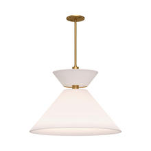  PD543022AGWL - Chapelle 22-in Aged Gold/White Linen 1 Light Pendant