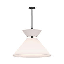  PD543022MBWL - Chapelle 22-in Matte Black/White Linen 1 Light Pendant