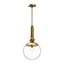  PD560510BGCL - Delilah 10-in Brushed Gold/Clear Glass 1 Light Pendant