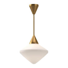  PD537714AGOP - Nora 14-in Aged Gold/Opal Matte Glass 1 Light Pendant