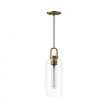  PD401505AGCL - Soji 5-in Aged Gold/Clear Glass 1 Light Pendant