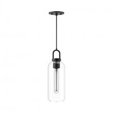 Alora Lighting PD401505MBCL - Soji 5-in Clear Glass/Matte Black 1 Light Pendant