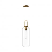 Alora Lighting PD401606AGCL - Soji 6-in Aged Gold/Clear Glass 1 Light Pendant